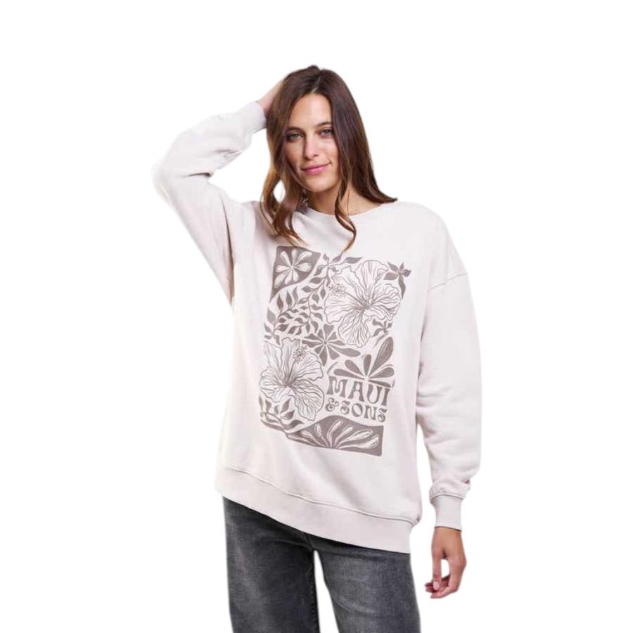 Polerón Oversize Mujer Maui and Sons Phuket Beige