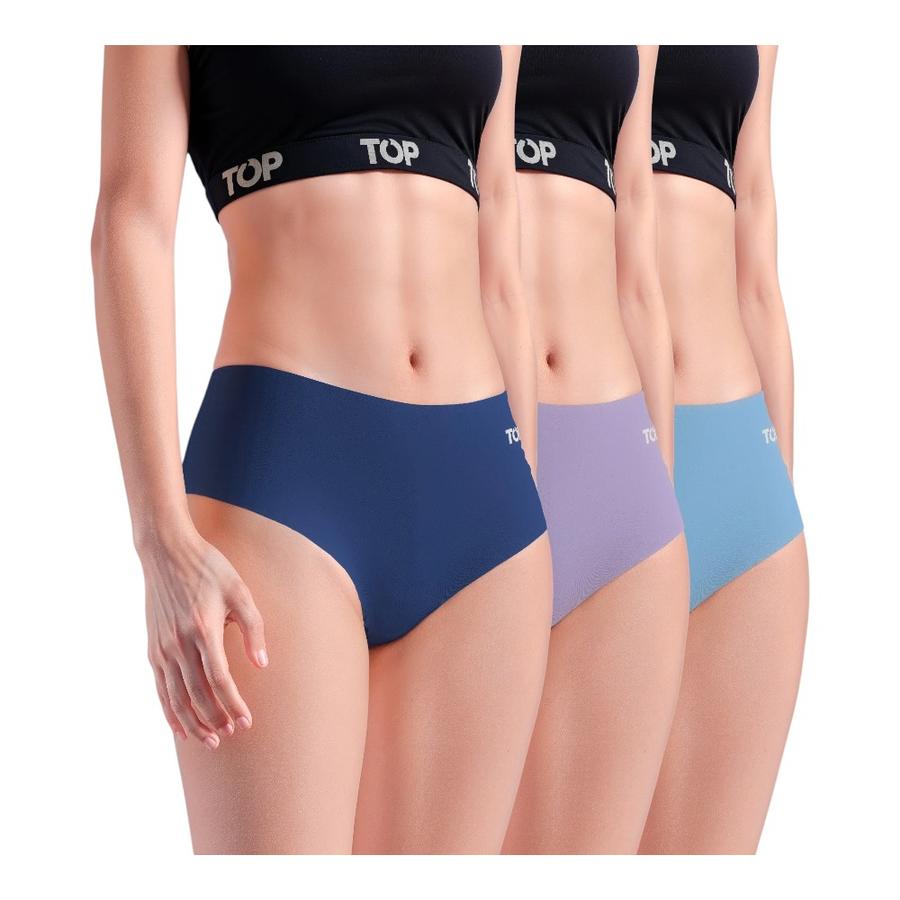 Pantaleta Mujer Top C3 Microfibra Pack 3 Surtido Azul Lila