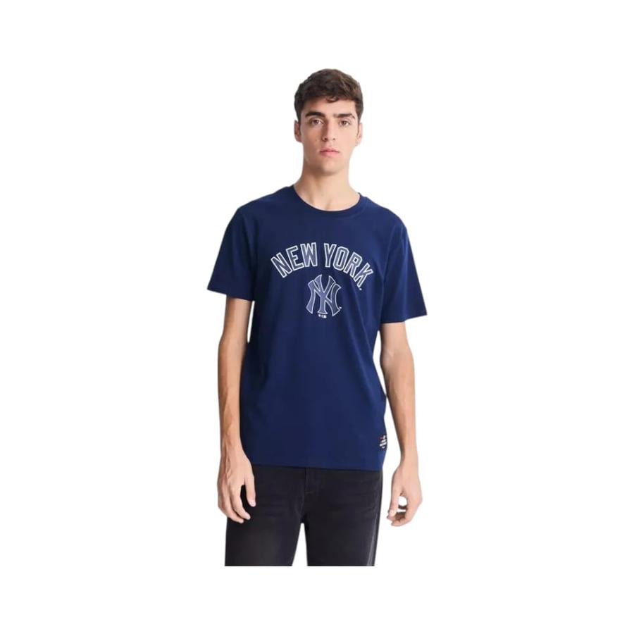 Polera Hombre New York Yankees Script Logo Azul Marino