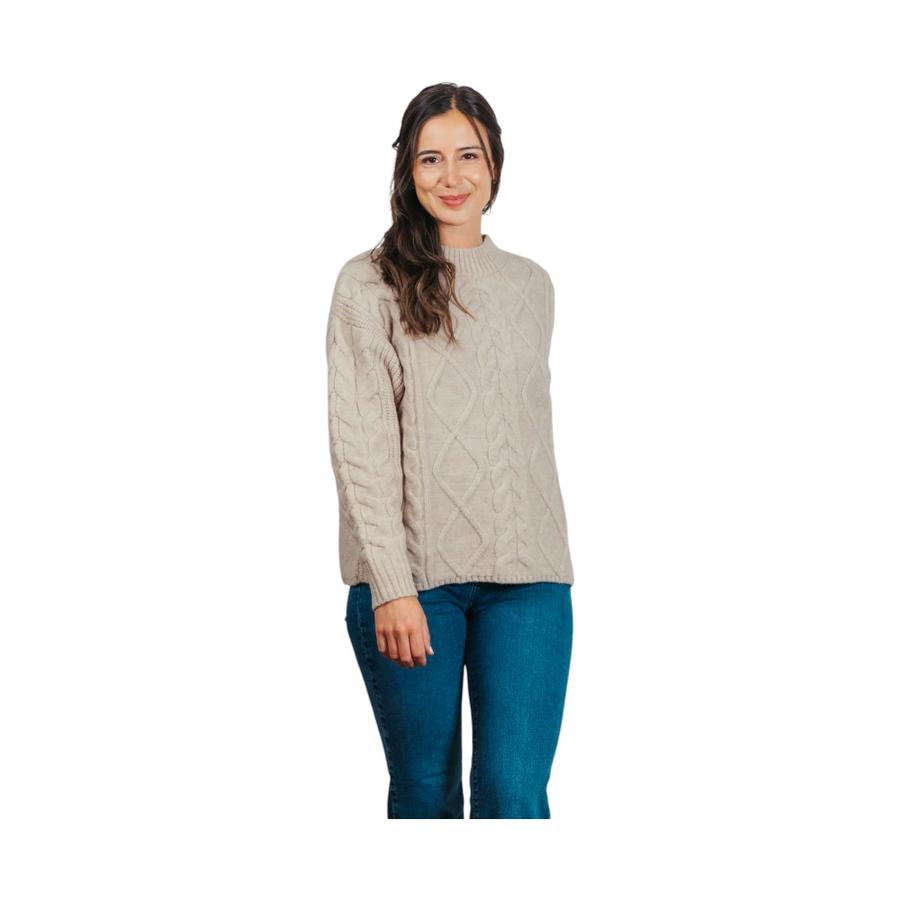 Sweater Mujer Carolie Cuello Trenzado I26 Beige