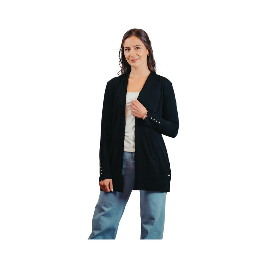 Tapado Mujer Carolie Botones I26 Negro