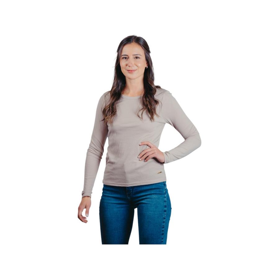 Polera Mujer Carolie Rib I26 Beige