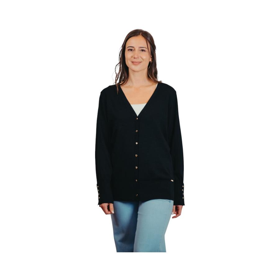 Cardigan Mujer Carolie Botones I26 Negro