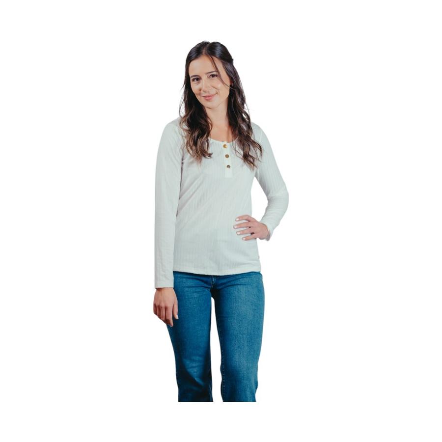 Polera Mujer Carolie ML Rib I26 Blanco
