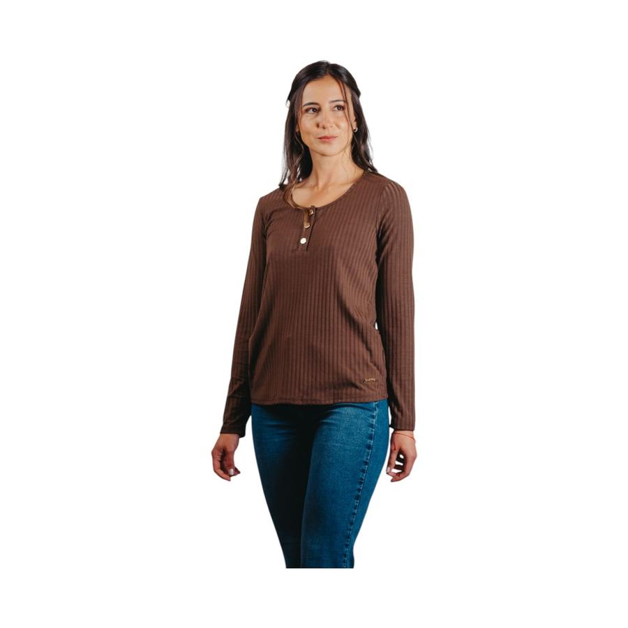 Polera Mujer Carolie ML Rib I26 Chocolate