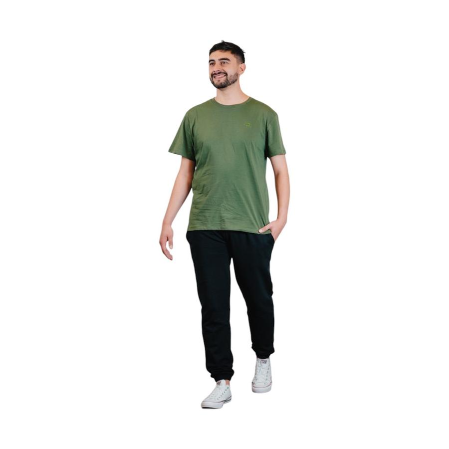 Polera Hombre Greenlife Cuello Redondo Verde Militar