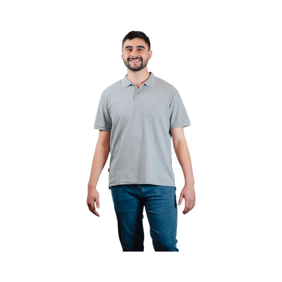 Polera Greenlife Piqué Hombre Gris Melange