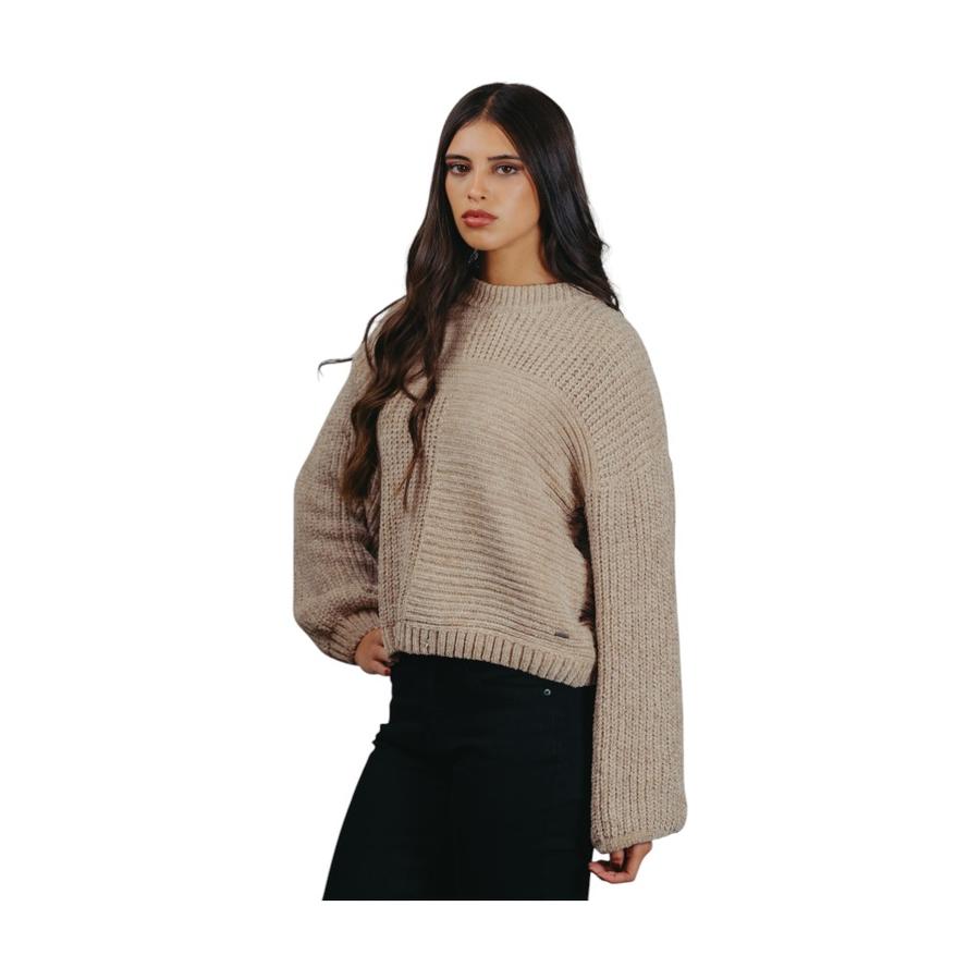 Tejido Manga Larga Mujer Maox Chenille Beige