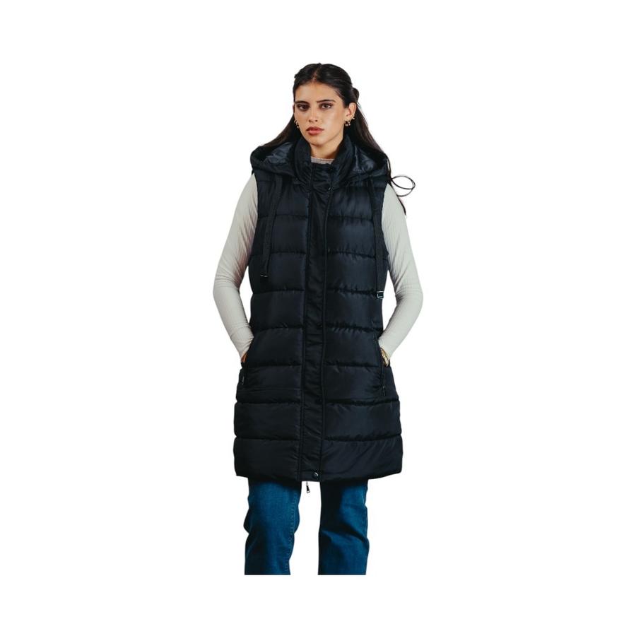 Parka Larga Acolchada S/M Mujer Maox Negro