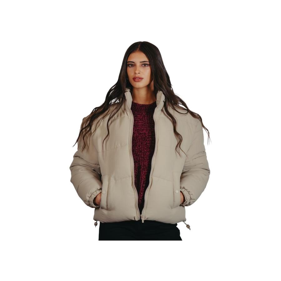 Parka Puffa Acolchada Mujer Maox Crudo
