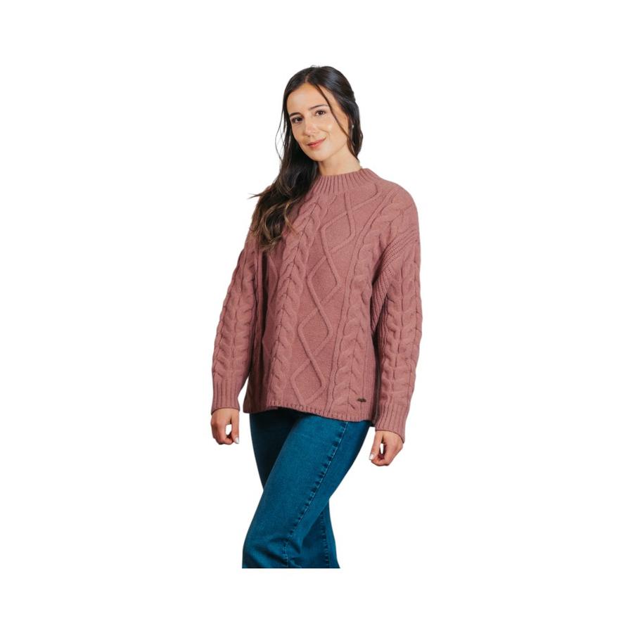 Sweater Mujer Coralie Cuello Trenzado I26 Rosado