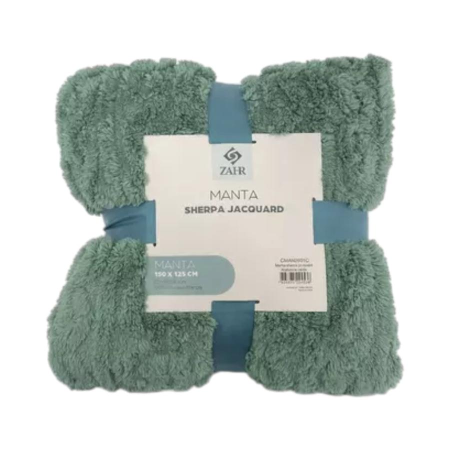 Manta Jacquard Sherpa Zahr Verde - Dimarsa.cl