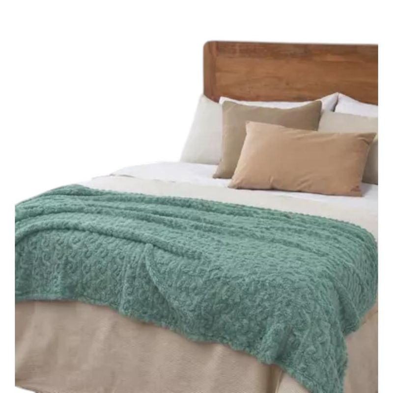 Manta Jacquard Sherpa Zahr Verde - Dimarsa.cl